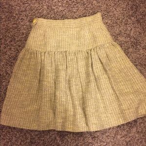 RED Valentino yellow tweed flared skirt